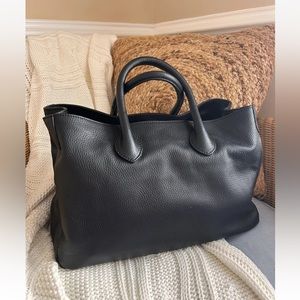 Mark and Graham Elisabetta Slouch Handbag Black Pebbled Leather NWOT